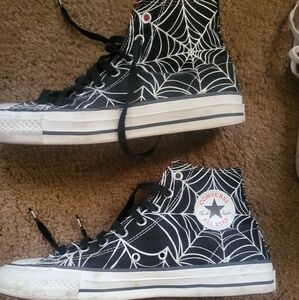 Converse mens Black Spiderweb High-Top Sneakers. Worn few times